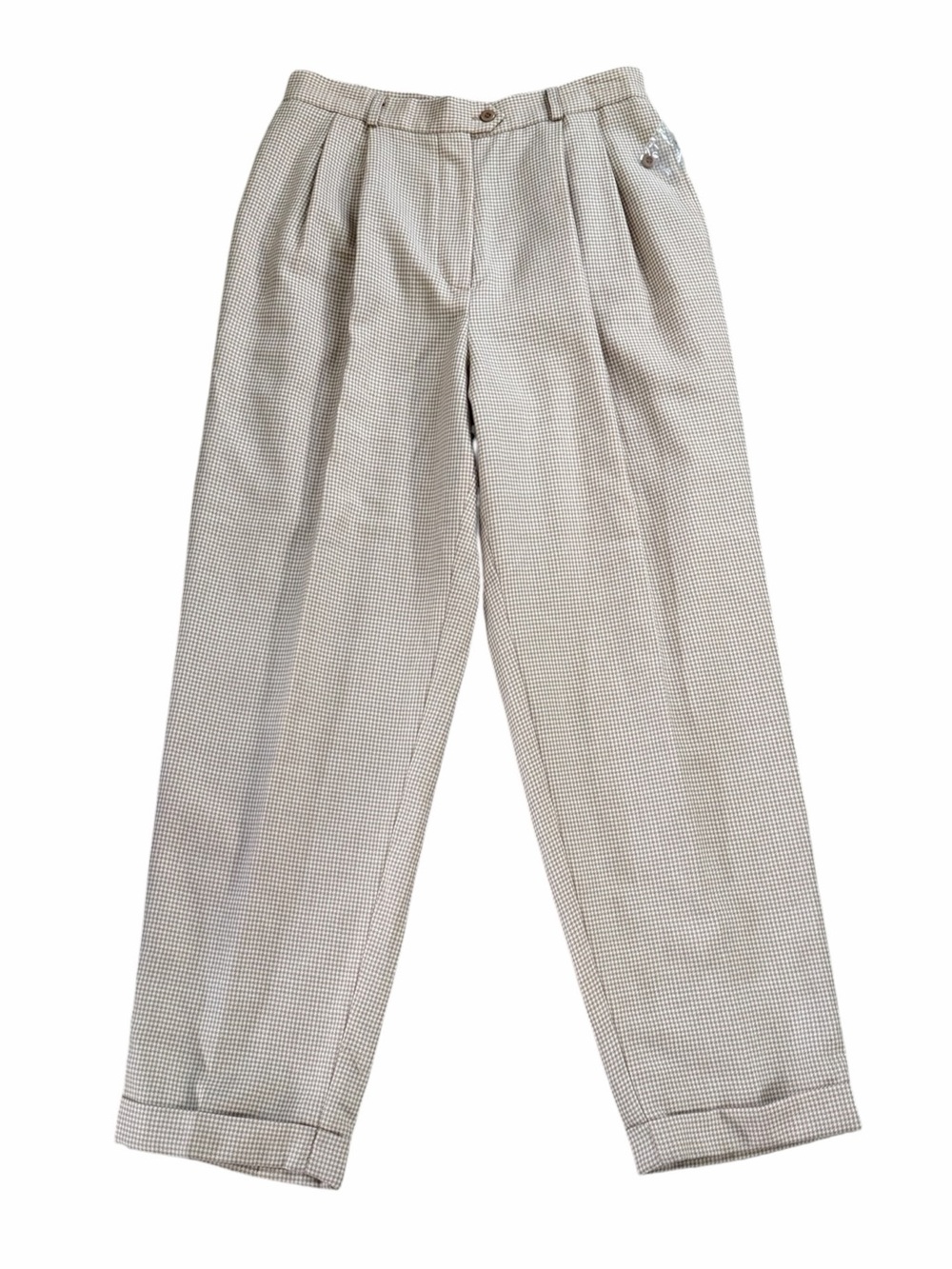 Bridgetown Collection Houndstooth Wool Pleated Trouser Pants Size 14 NWOT